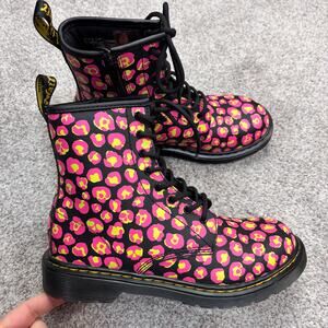 New! Dr. Marten 1460 Skull Leopard Leather Boot size Youth 5